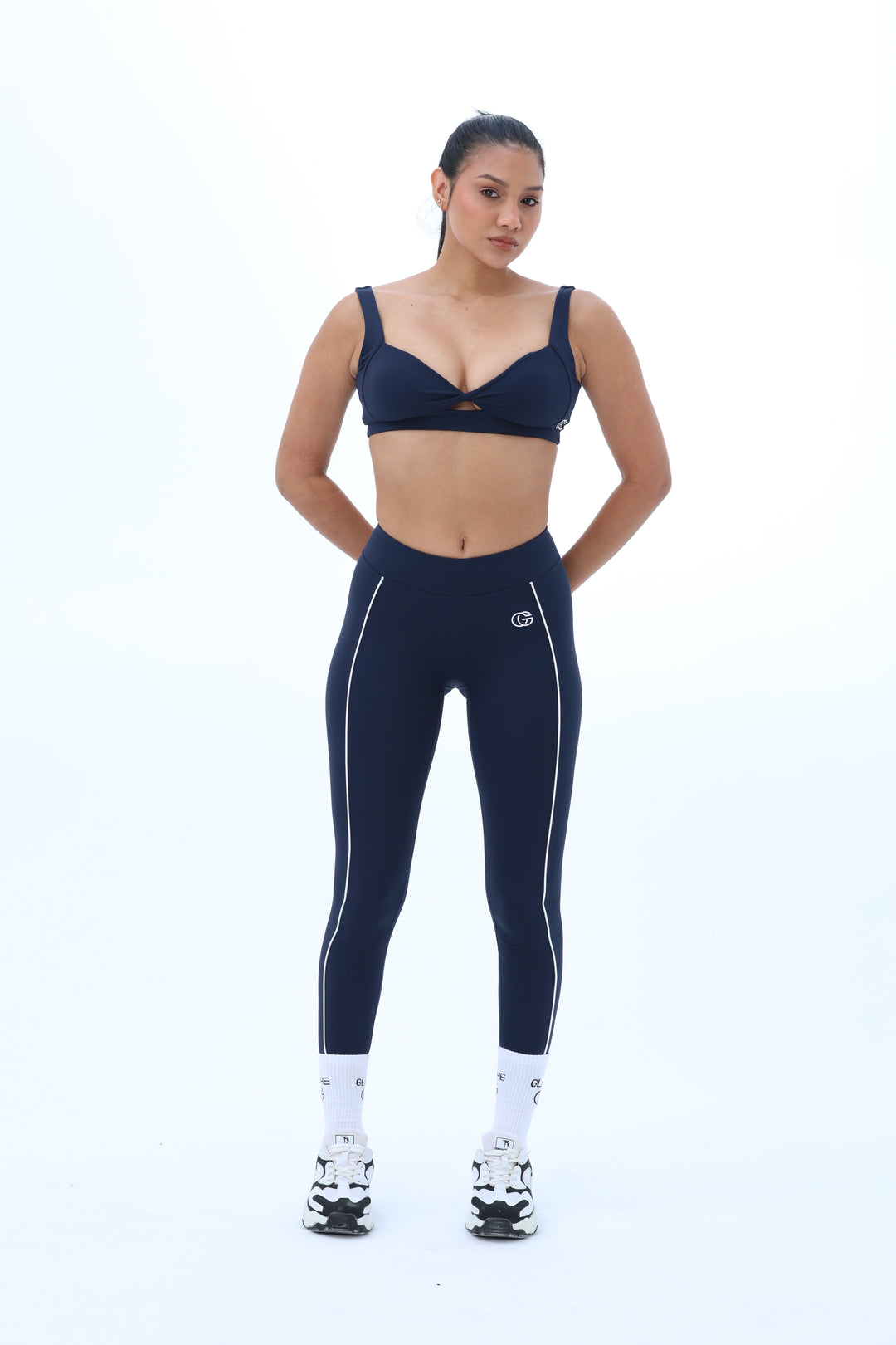 High-Waisted Contour Stripe Sculpting Leggings