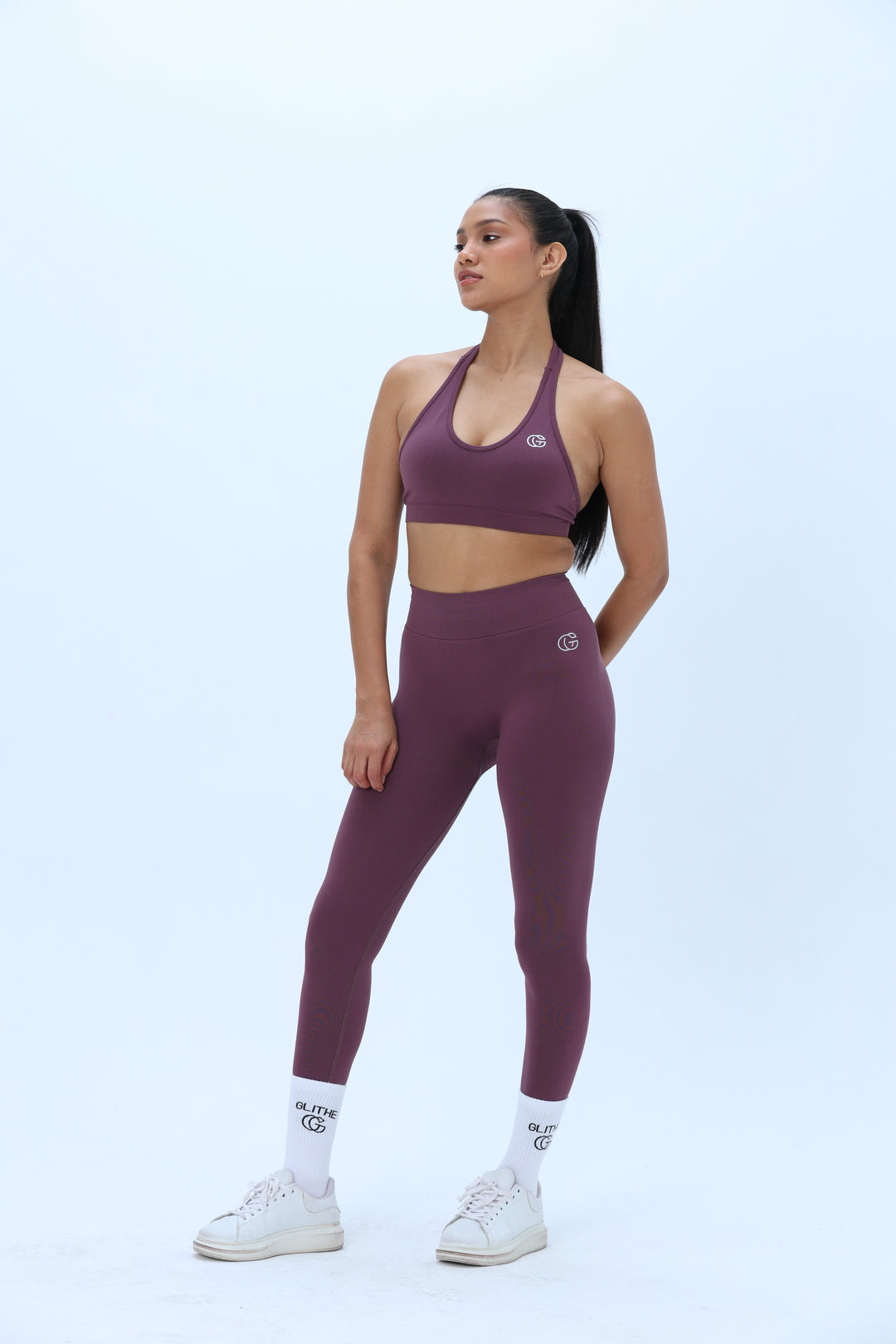 Seamless Halter Neck Sculpting Sports Bra