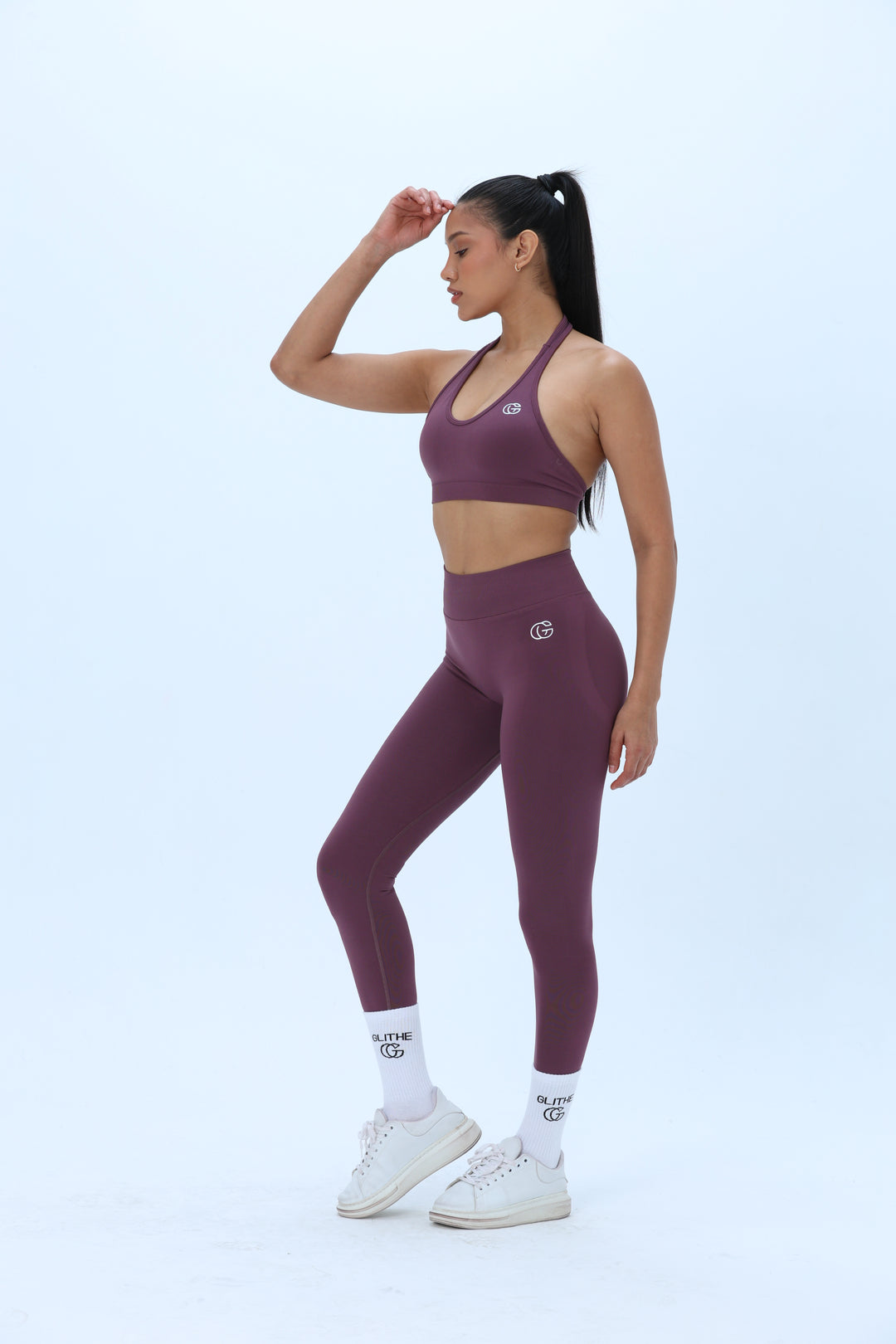 Seamless Halter Neck Sculpting Sports Bra